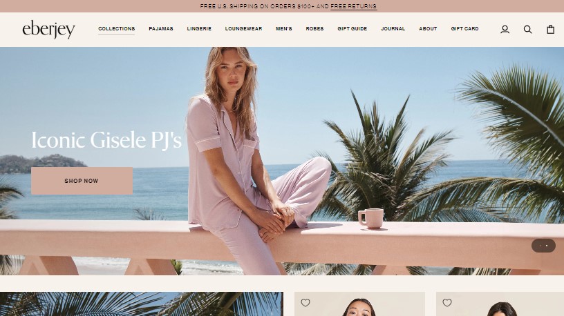 Eberjey Shopify Plus luxury sleepwear ecommerce website