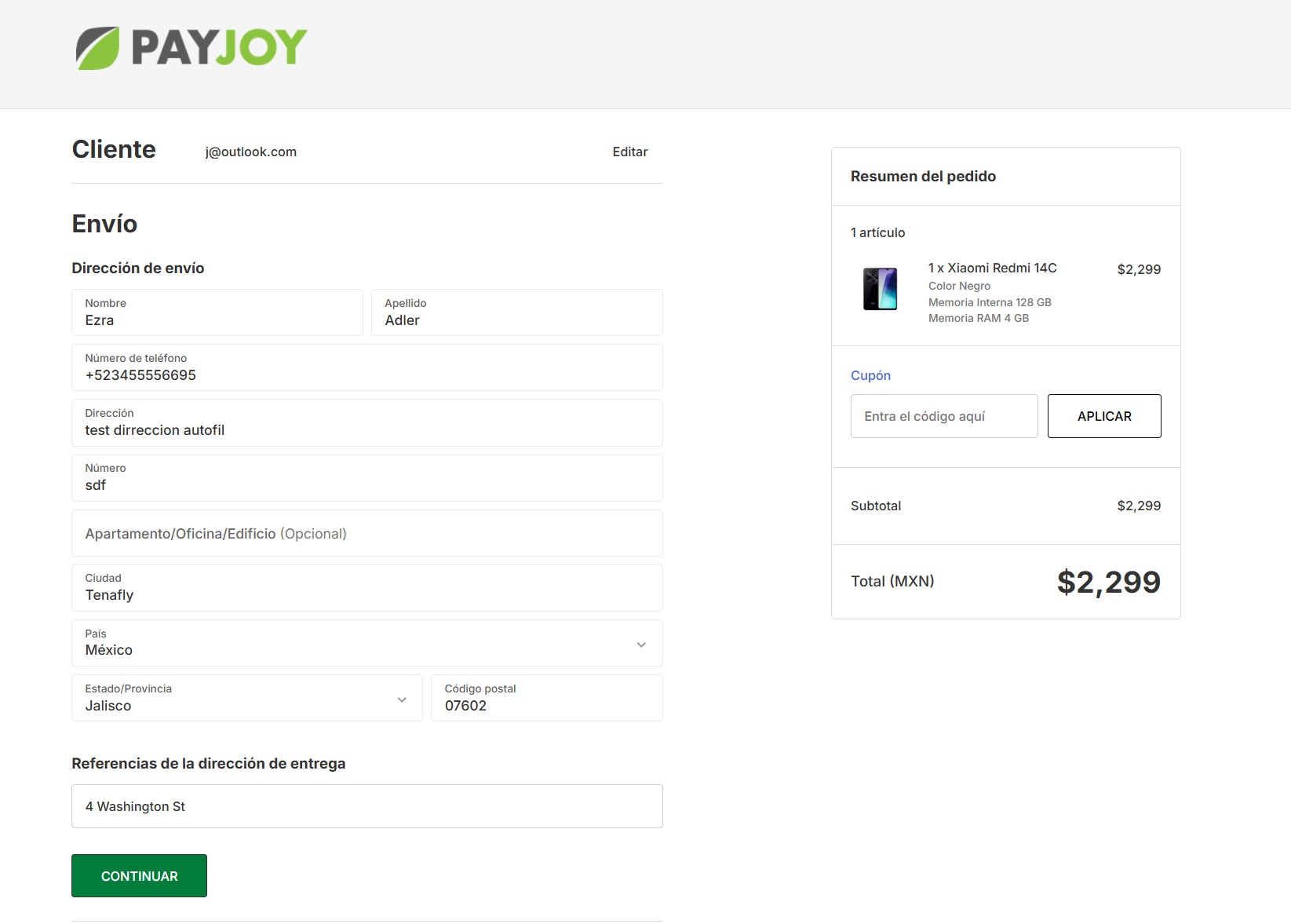 PayJoy custom BigCommerce checkout with financing API integration